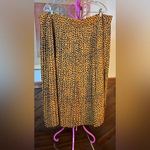 Plus J Crew Leopard Print Pleated Skirt NWT 20